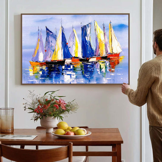 Tableau sur toile de navires sur la mer KWADECO