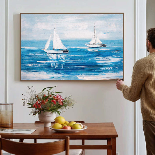 Tableau sur toile d'un navire sur la mer KWADECO
