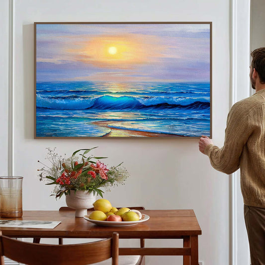 Tableau du lever de soleil sur la mer KWADECO