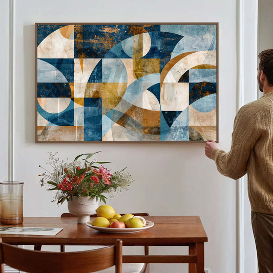 Tableau sur toile d'abstraction en formes KWADECO