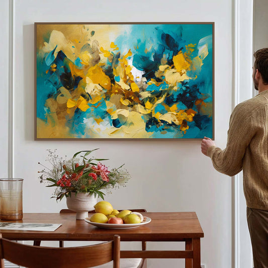 Tableau sur toile abstrait coloré moderne art KWADECO