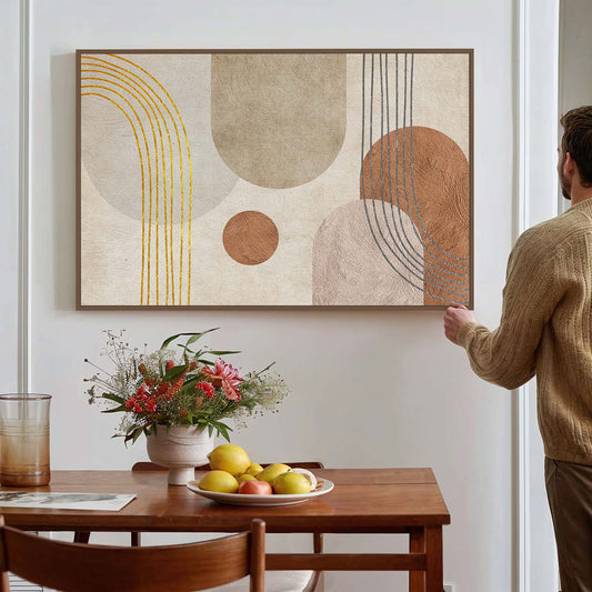 Tableau sur toile abstrait de formes minimaliste et moderne KWADECO