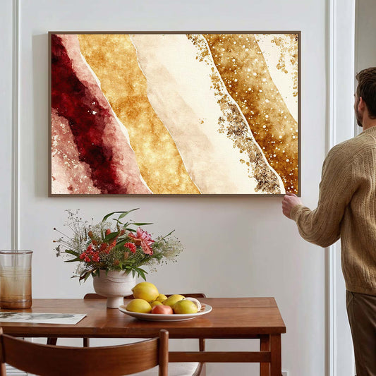 Tableau sur toile de marbre doré KWADECO