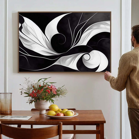Tableau sur toile en noir et blanc KWADECO