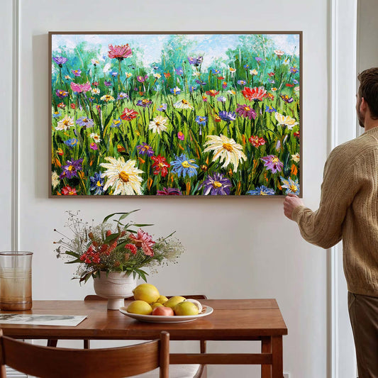 Tableau sur toile de fleurs au printemps colorées KWADECO