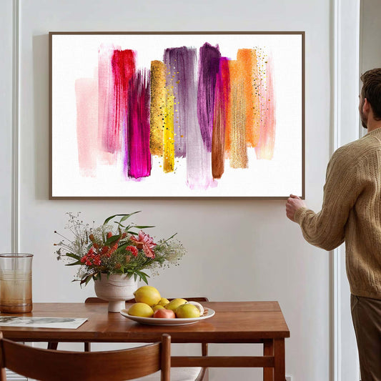 Tableau sur toile de lignes colorées KWADECO