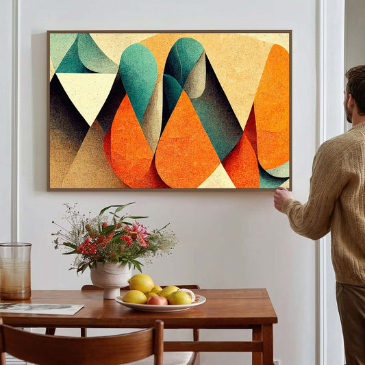 Tableau sur toile d'abstrait effet 3d forme complexe KWADECO