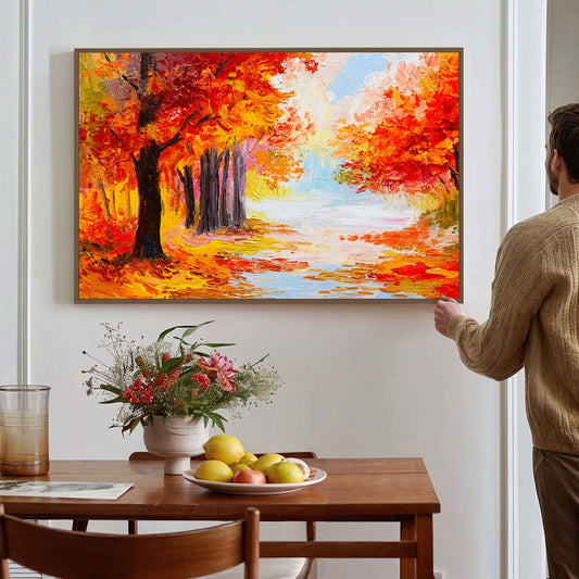 Tableau sur toile d'un arbre en automne KWADECO