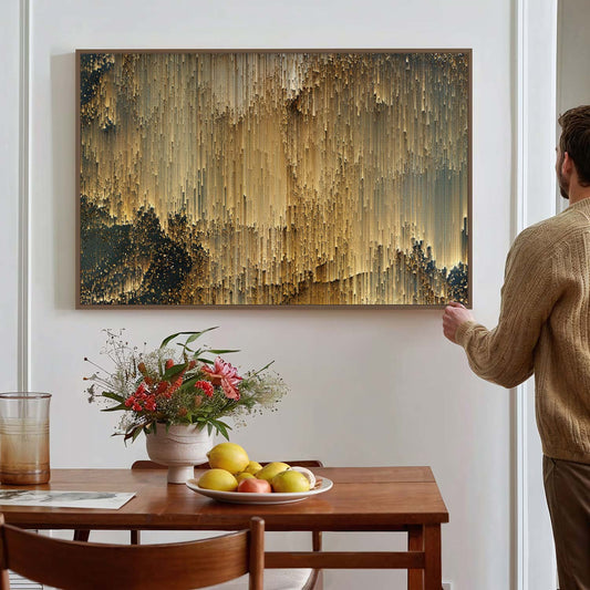 Tableau sur toile de formes dorées KWADECO