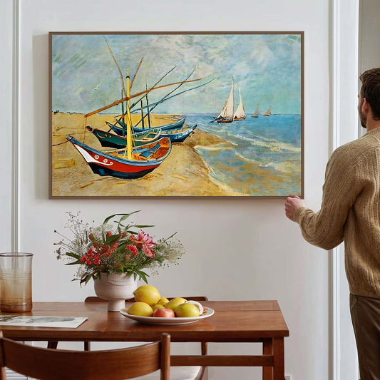 Bateaux de pêche sur la plage Van Gogh KWADECO
