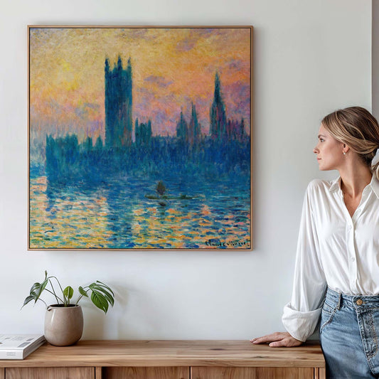 Le Parlement de Londres, soleil couchant Claude Monet KWADECO