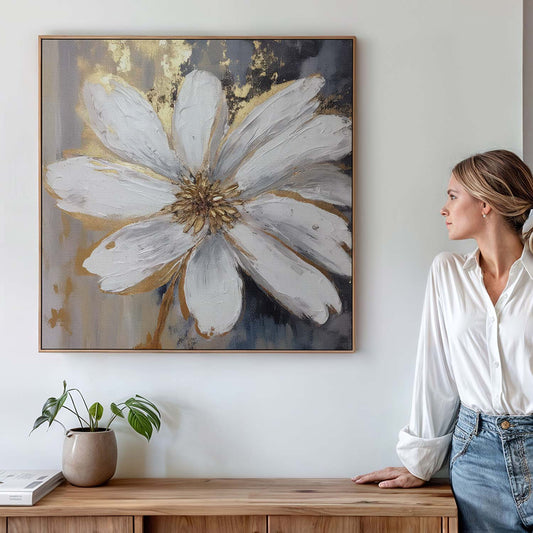 Tableau sur toile de fleurs abstraites KWADECO