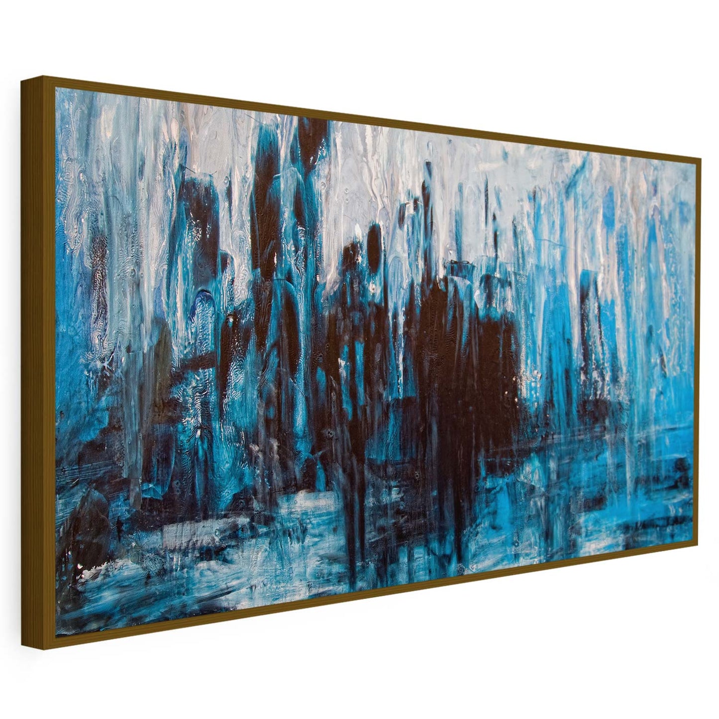 Tableau sur toile abstrait bleu artistique moderne KWADECO