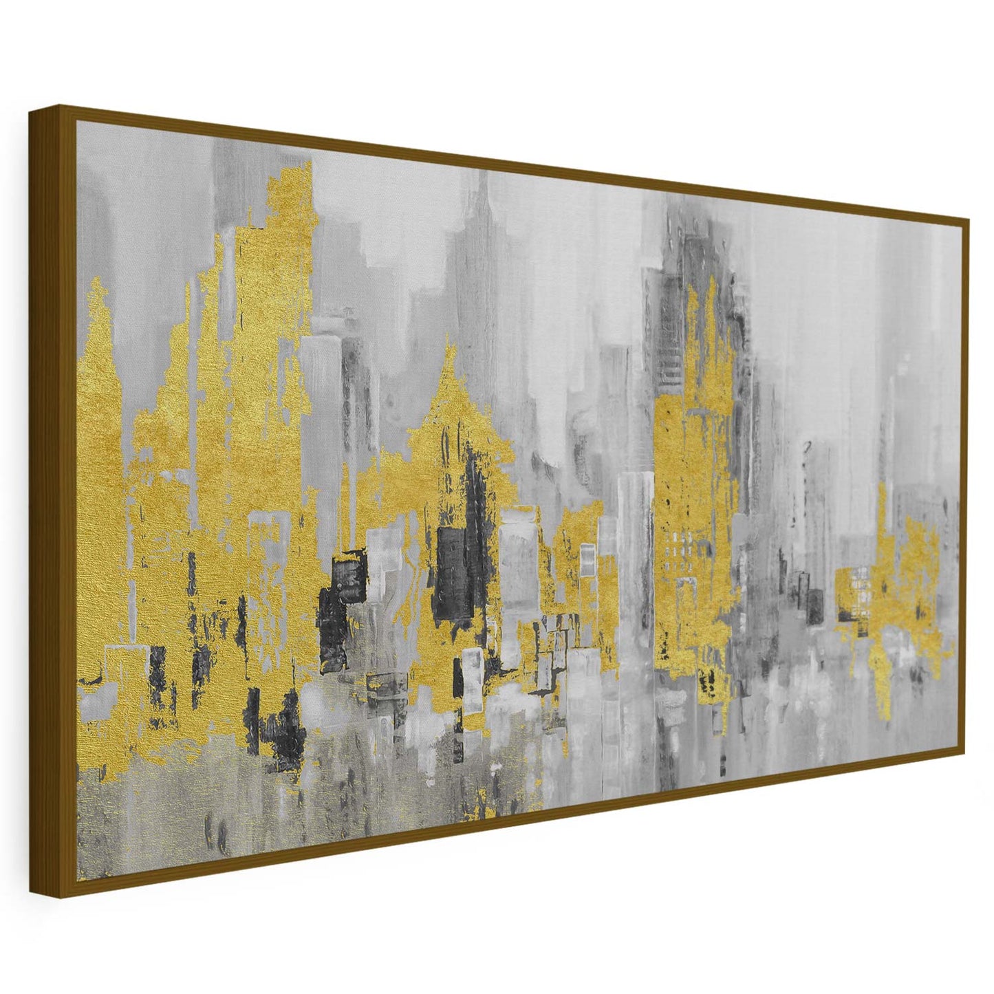 Tableau sur toile urbaine dorée KWADECO
