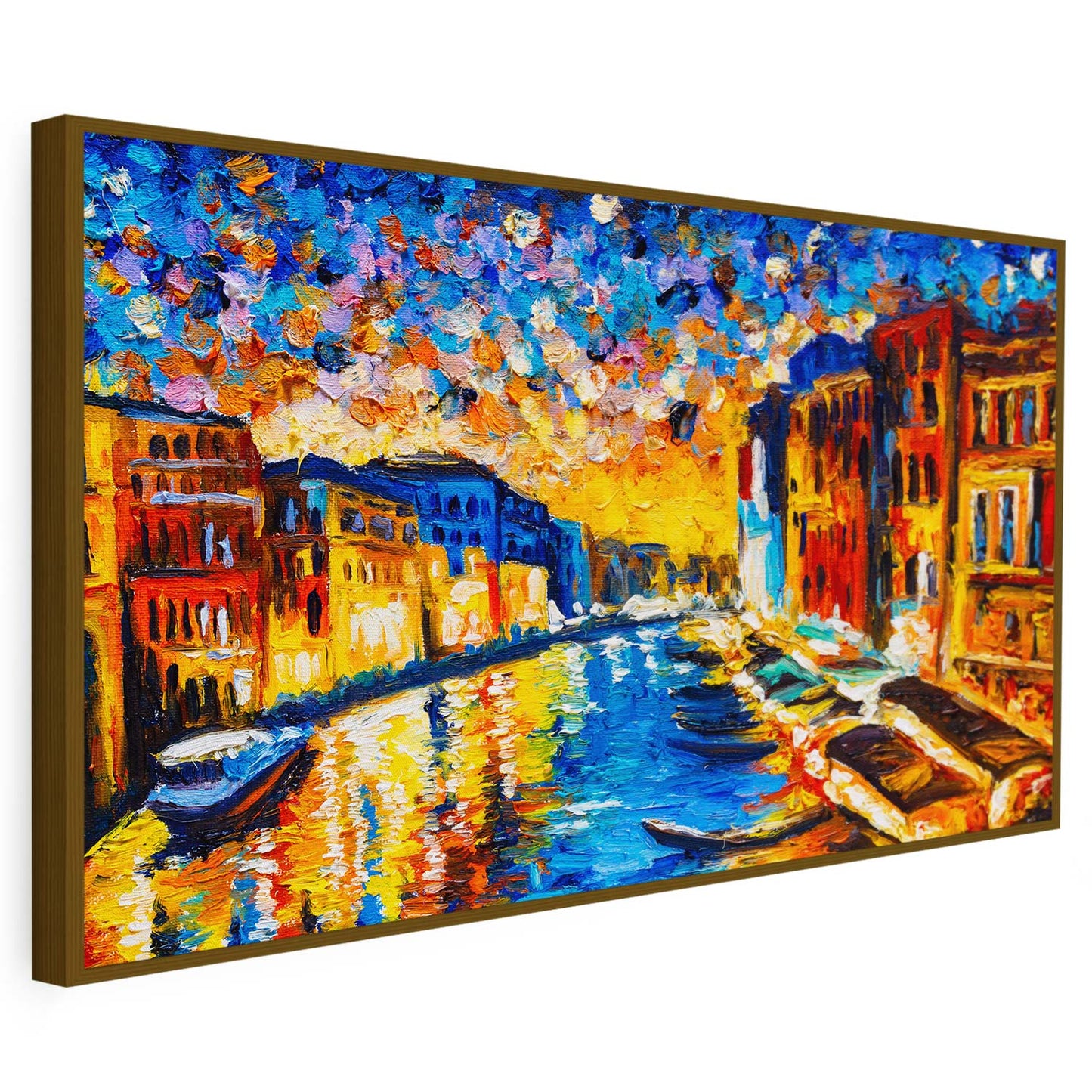 Tableau sur toile de ville colorée effet peinture KWADECO