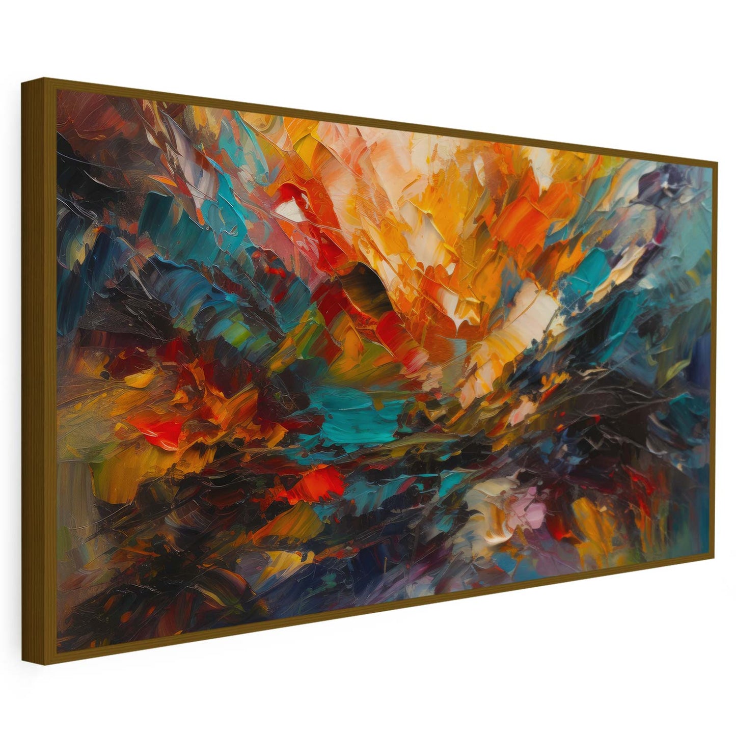 Tableau abstrait sur toile, effet peinture colorée KWADECO