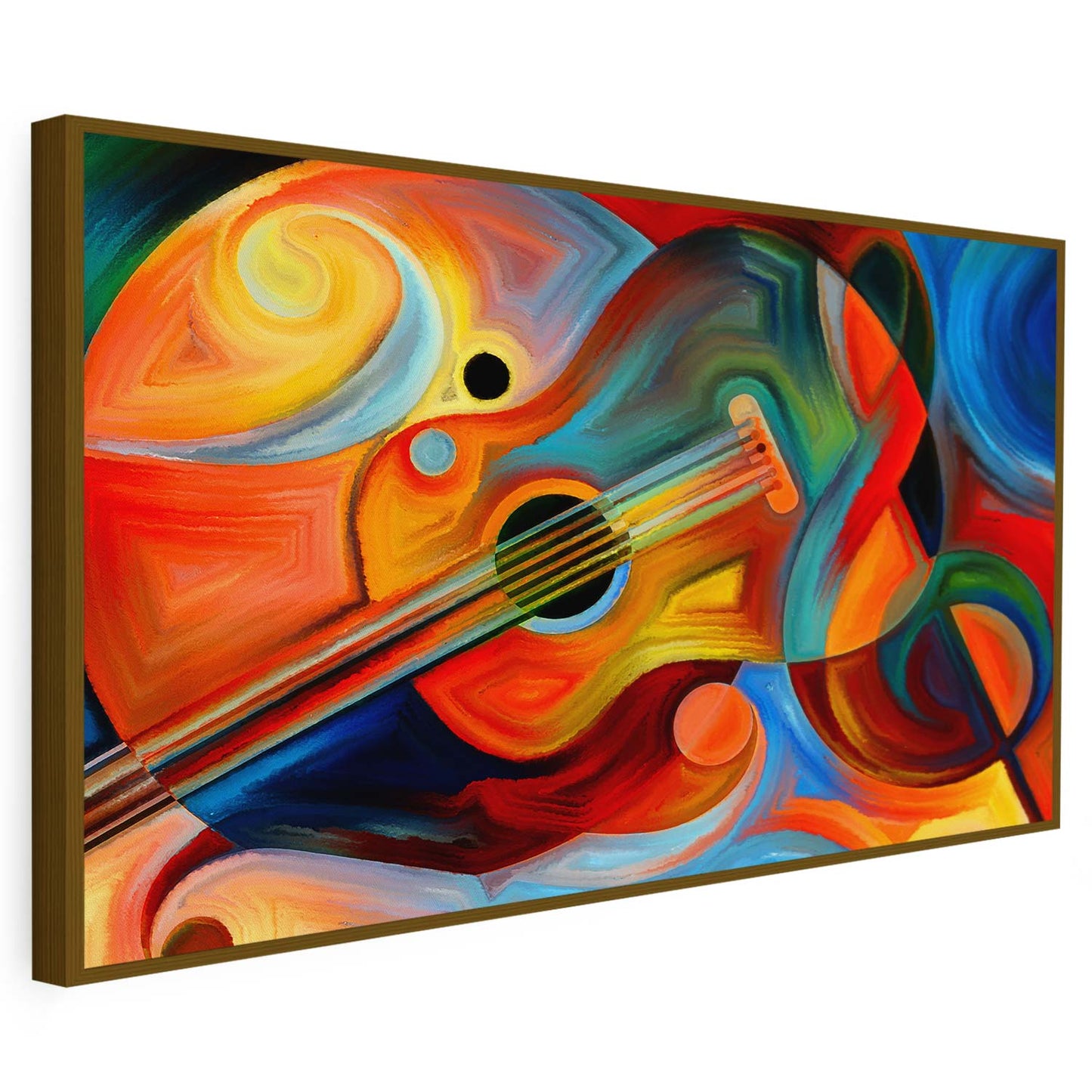 Tableau sur toile de guitare colorée KWADECO