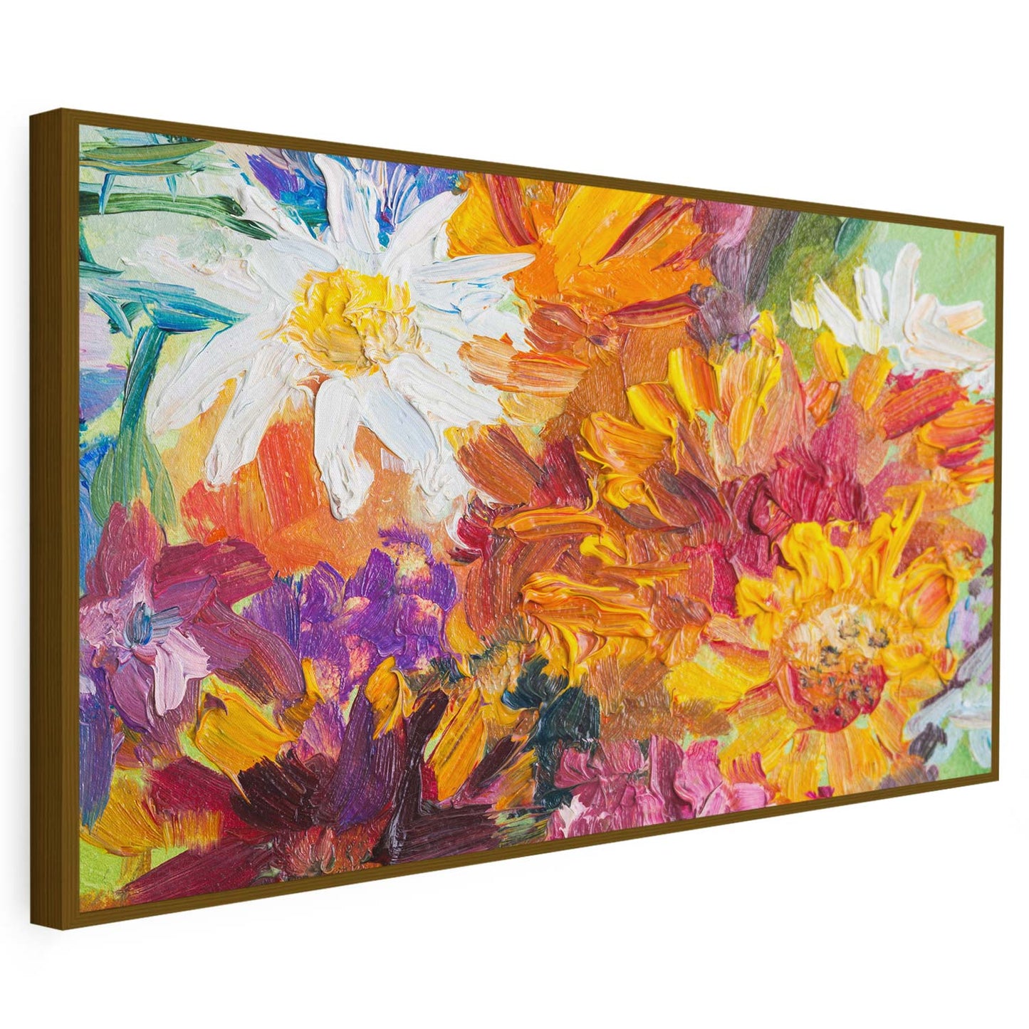 Tableau sur toile fleurs effet peinture KWADECO