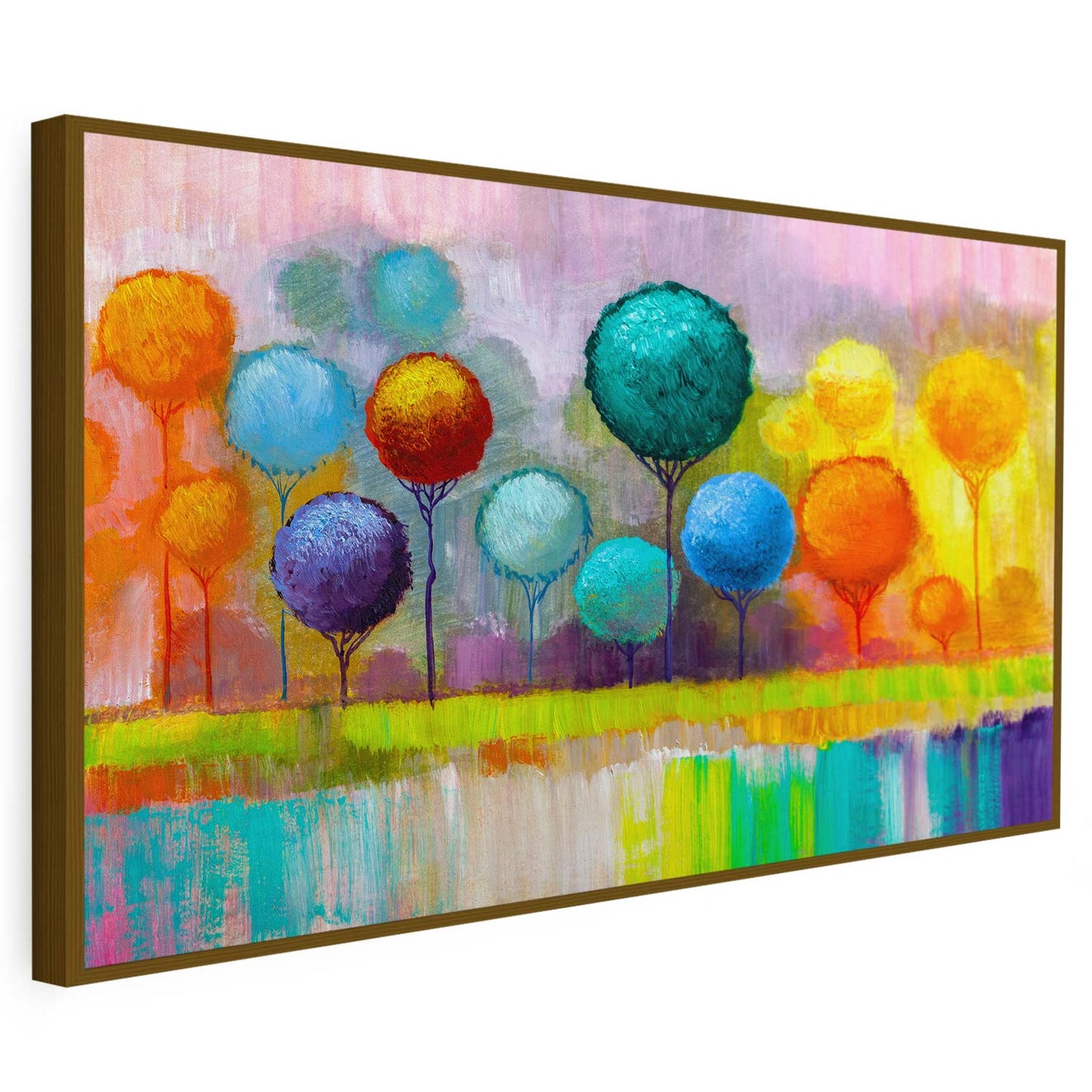 Tableau de silhouettes d'arbres colorées KWADECO