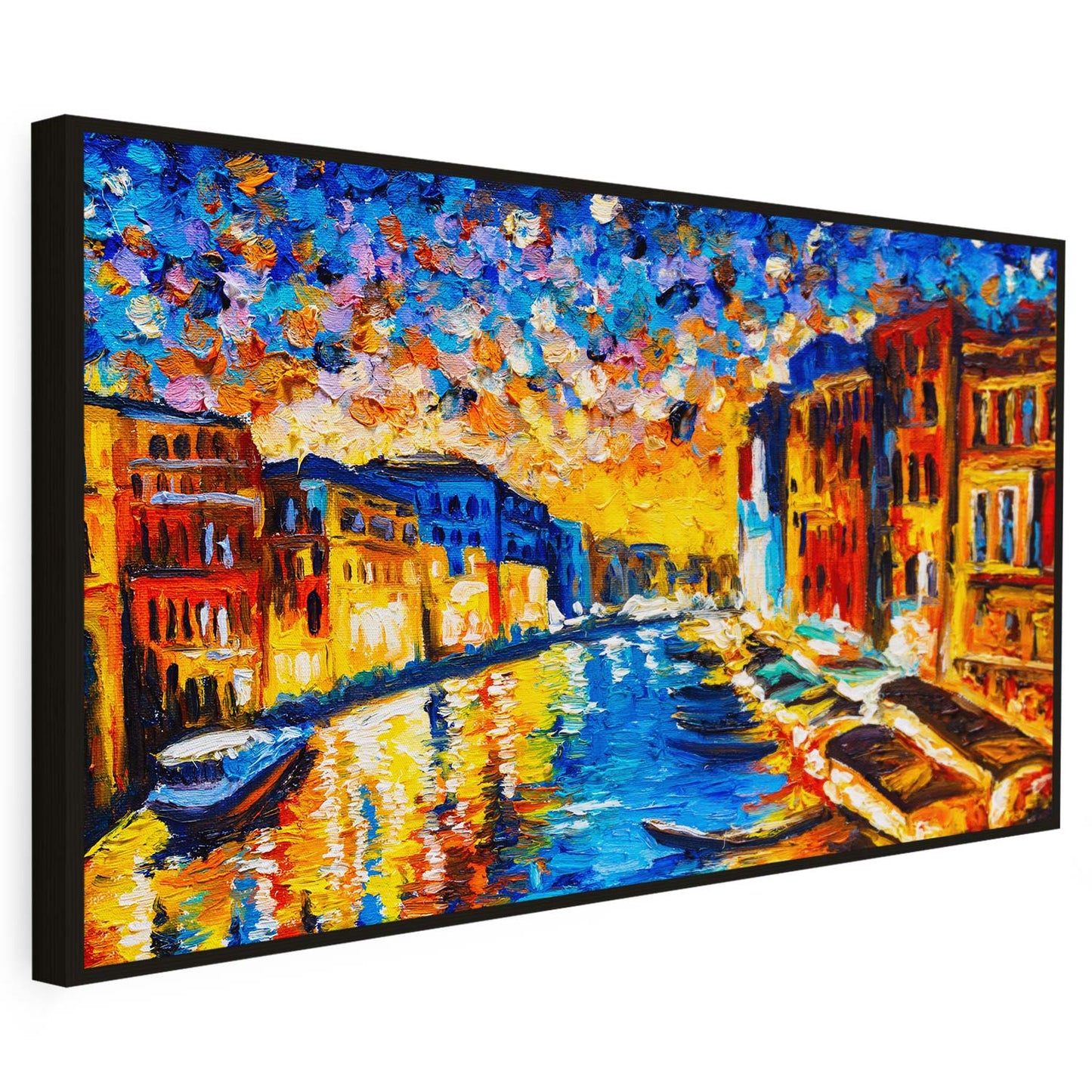 Tableau sur toile de ville colorée effet peinture KWADECO