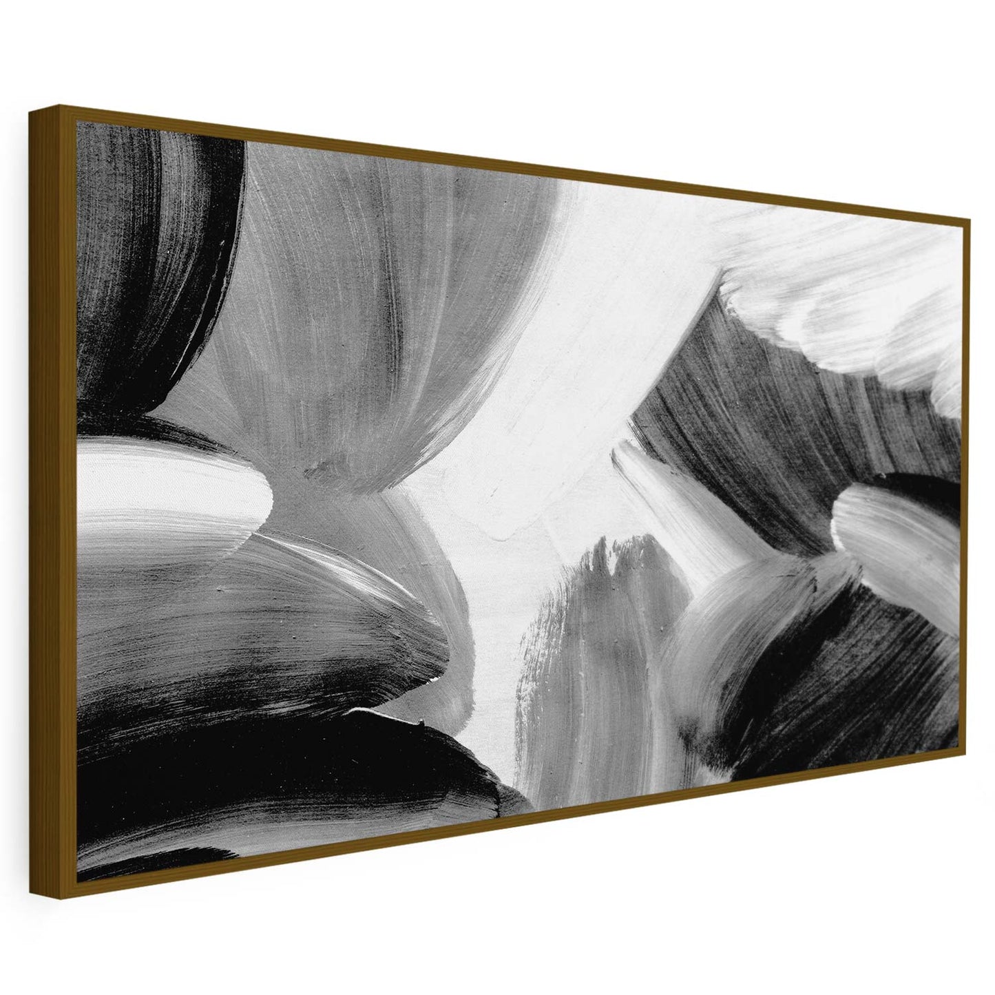 Tableau sur toile d'abstrait 3d noir peinture KWADECO