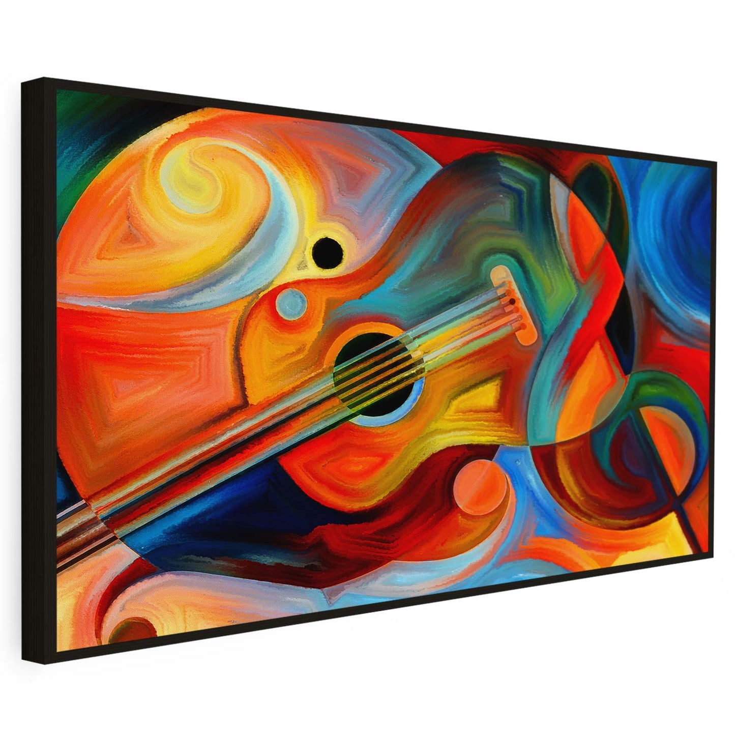 Tableau sur toile de guitare colorée KWADECO