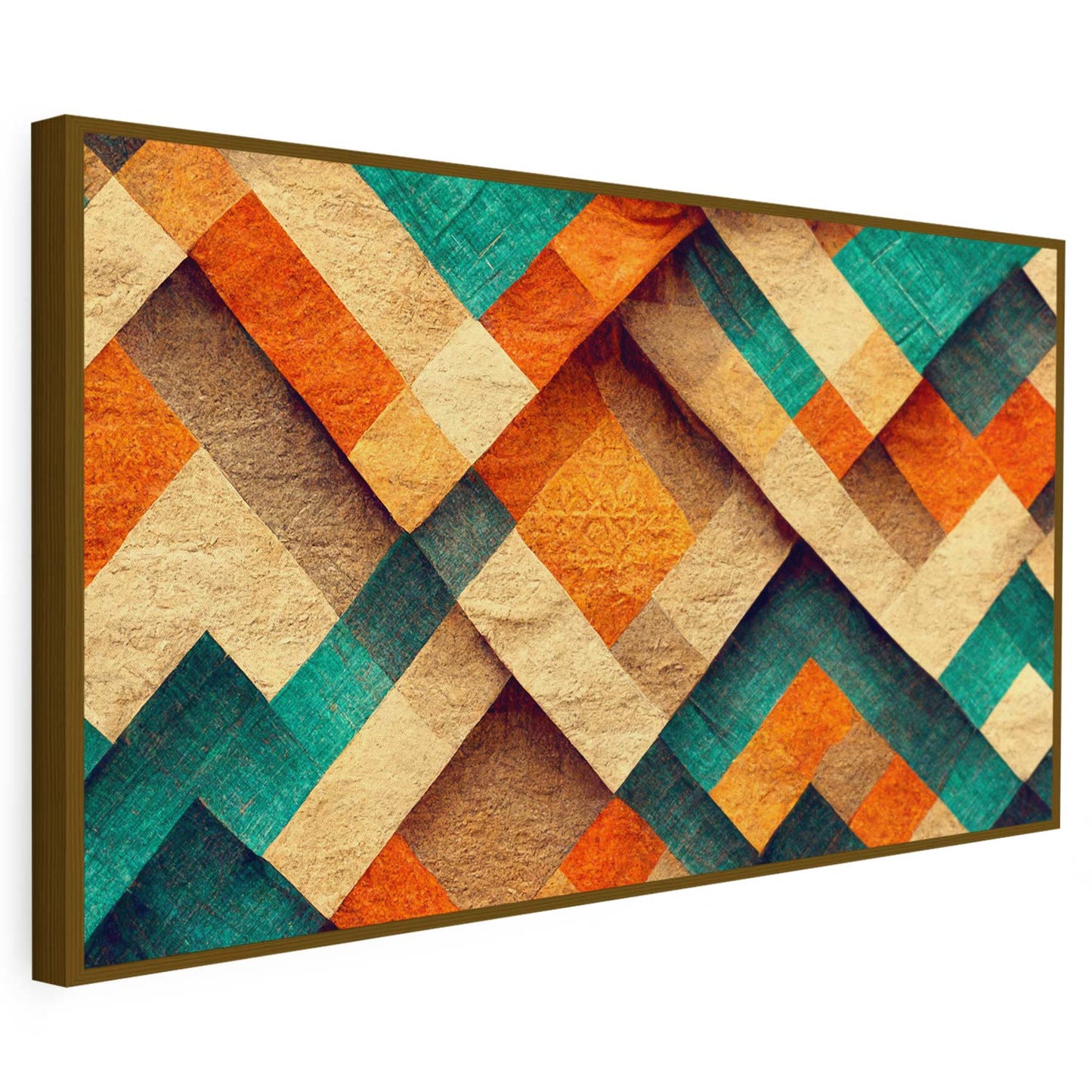 Tableau sur toile d'abstrait forme 3d losange KWADECO