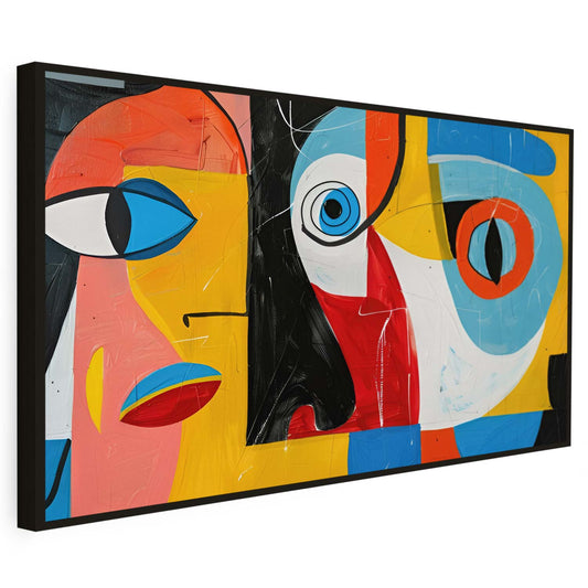 Œuvre moderne colorée de visages humains KWADECO