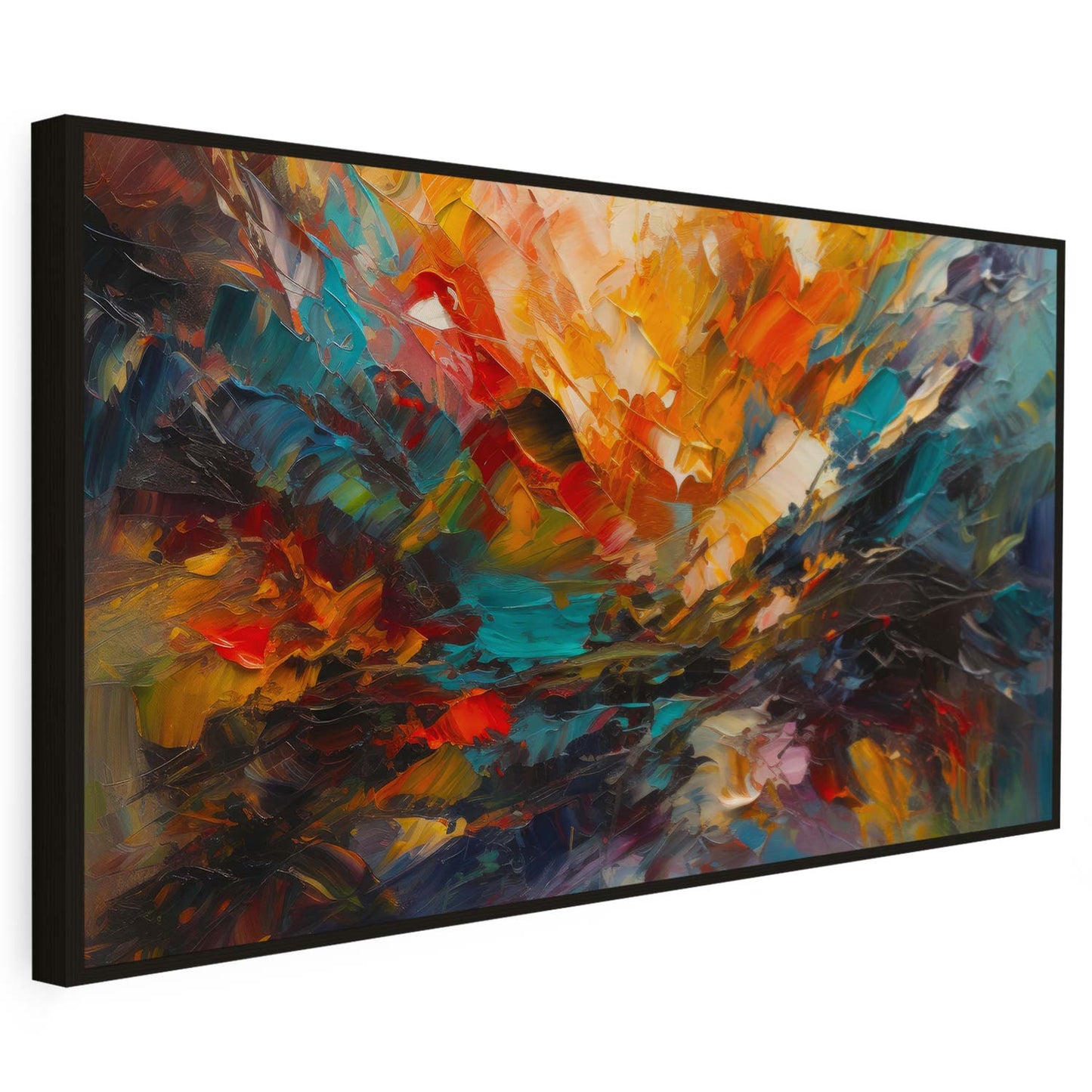 Tableau abstrait sur toile, effet peinture colorée KWADECO