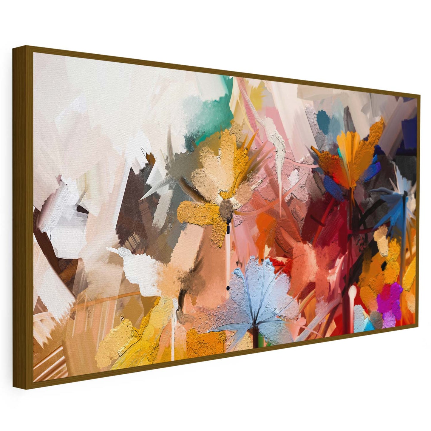 Tableau sur toile abstrait coloré effet peinture art moderne KWADECO