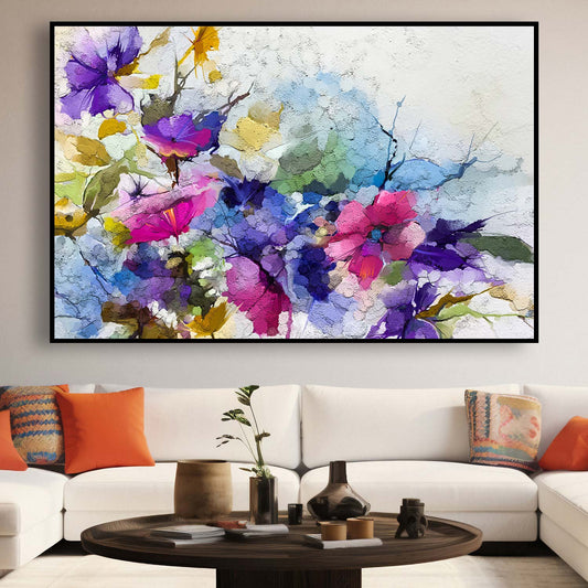 Tableau abstrait de fleurs colorées KWADECO