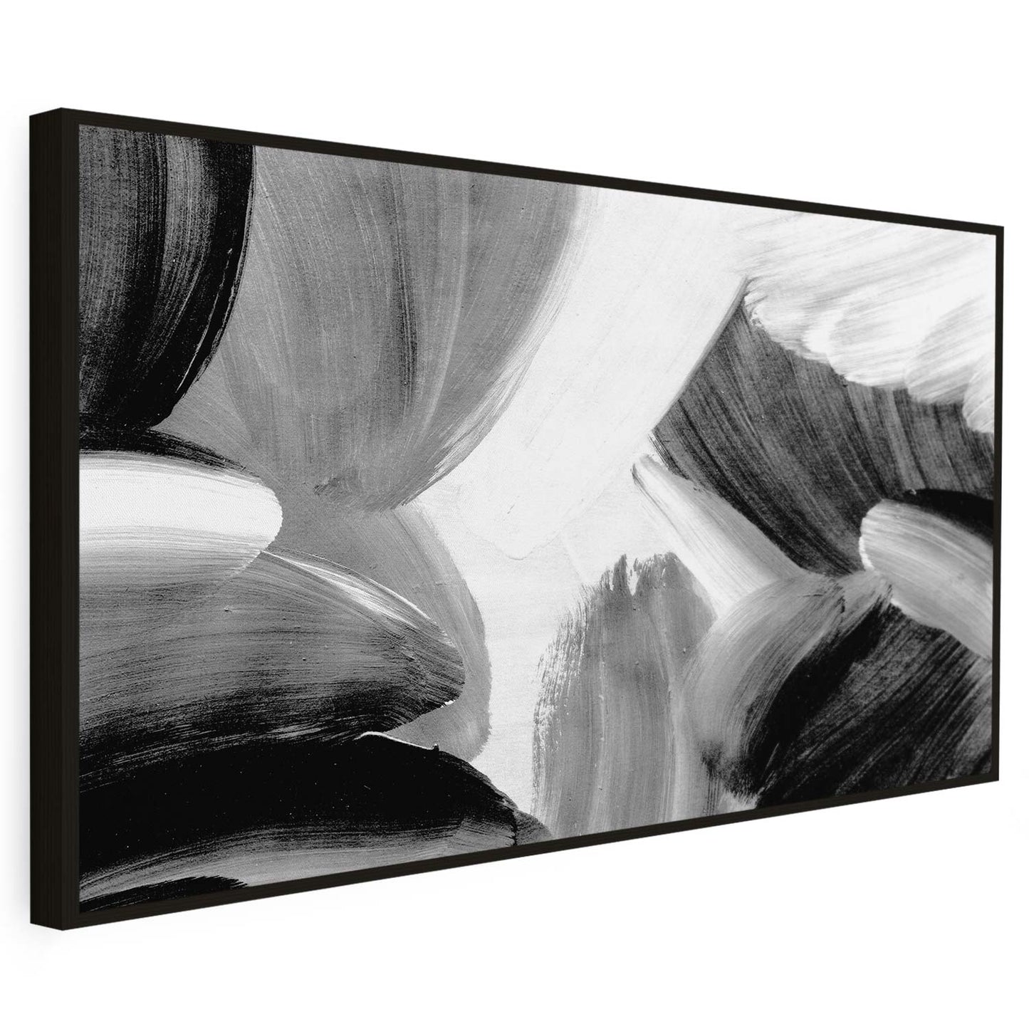 Tableau sur toile d'abstrait 3d noir peinture KWADECO