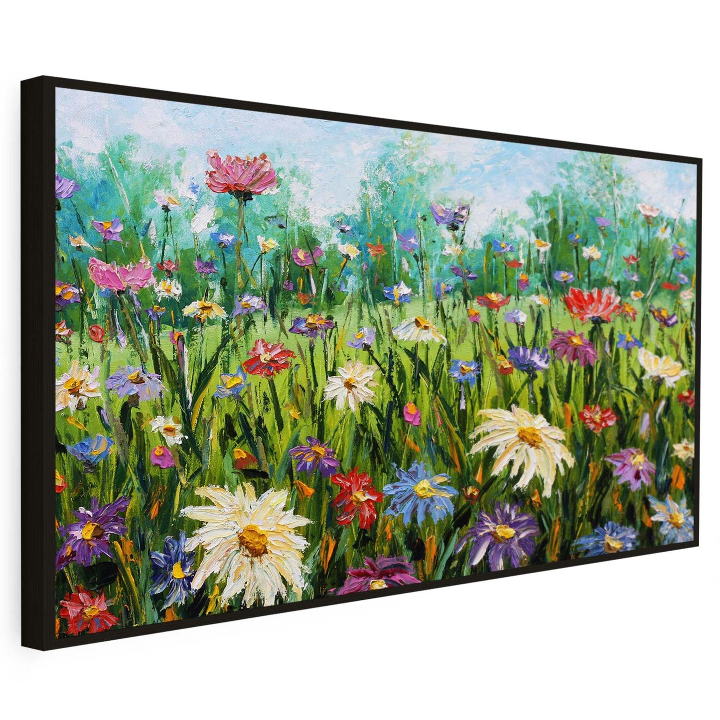 Tableau sur toile de fleurs au printemps colorées KWADECO