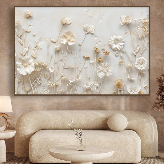 Tableau sur toile de fleurs effet 3D KWADECO