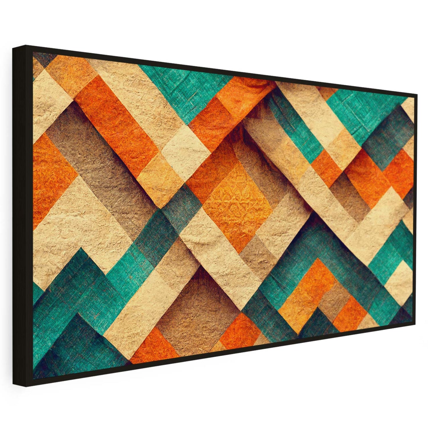 Tableau sur toile d'abstrait forme 3d losange KWADECO