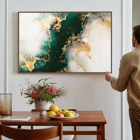 Tableau sur toile de marbre vert KWADECO