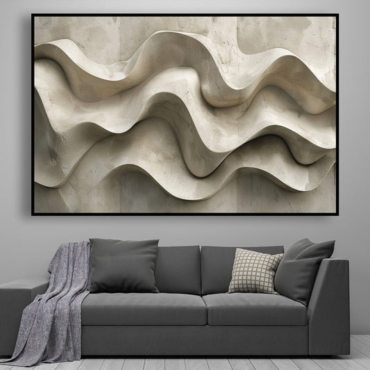 Tableau sur toile représentant une vague rocheuse effet 3D KWADECO