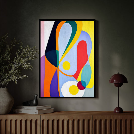 Tableau vertical sur toile art moderne en couleurs KWADECO