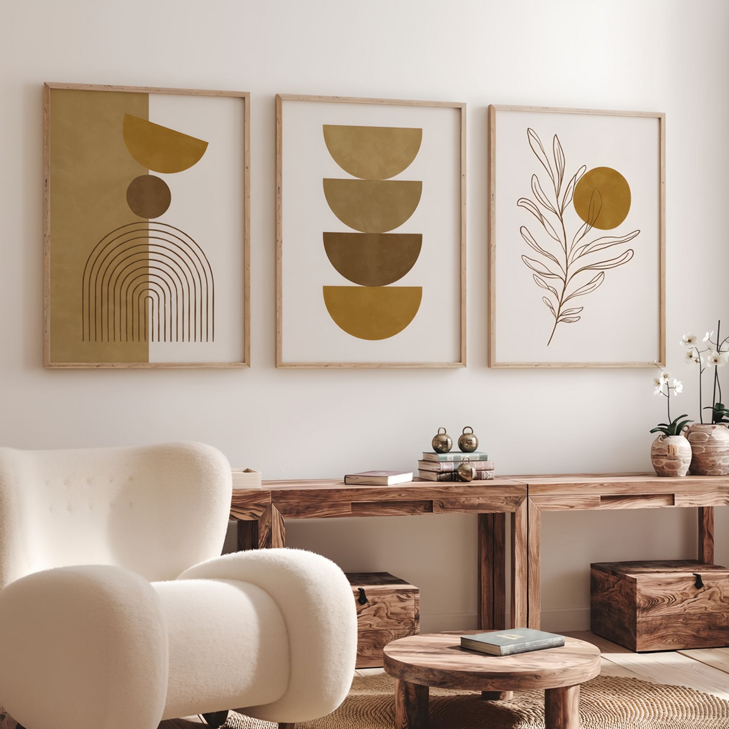 Tableau Abstrait Style Bohème Moderne pour une Décoration Murale Élégante