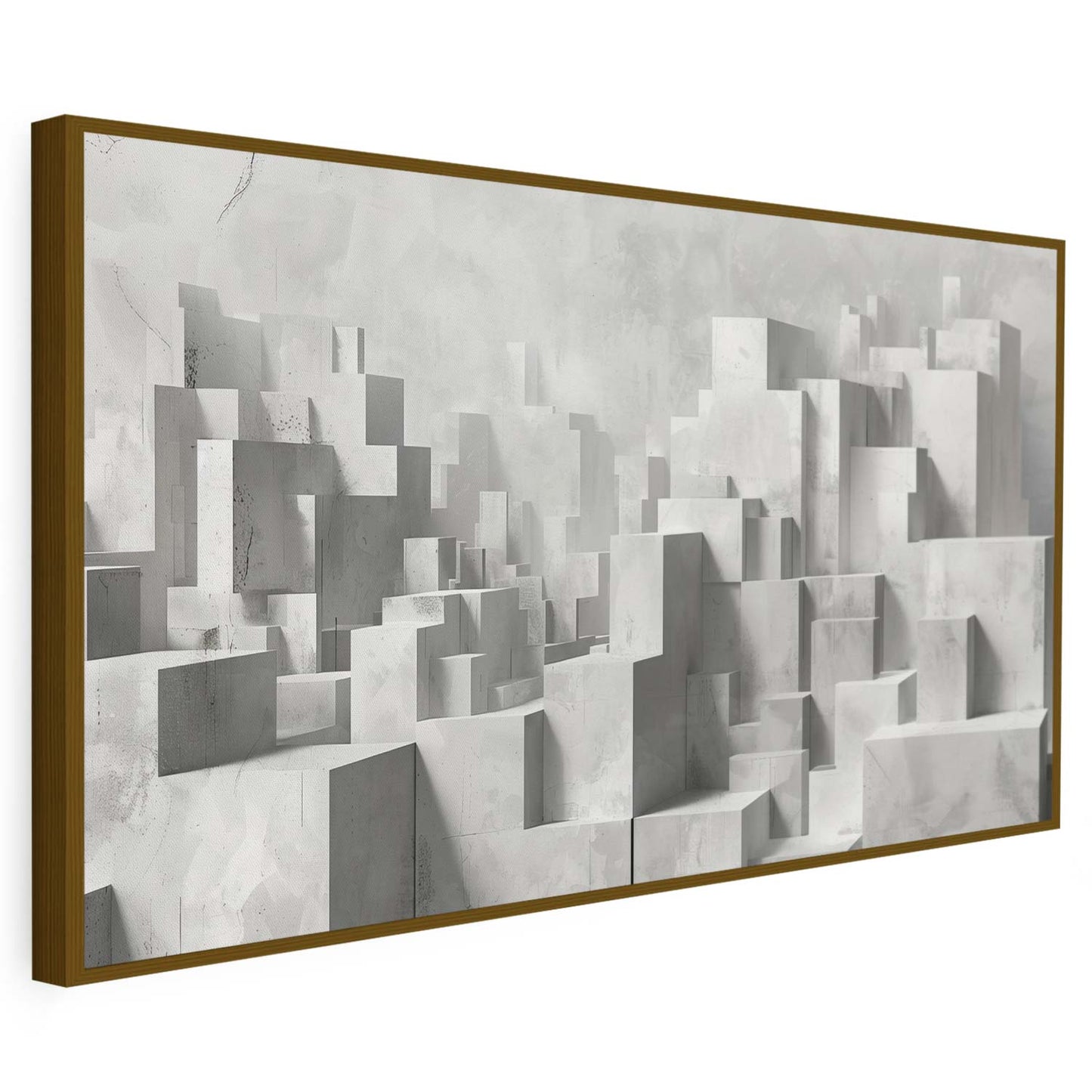 Tableau sur toile de ville effet 3D blanc KWADECO