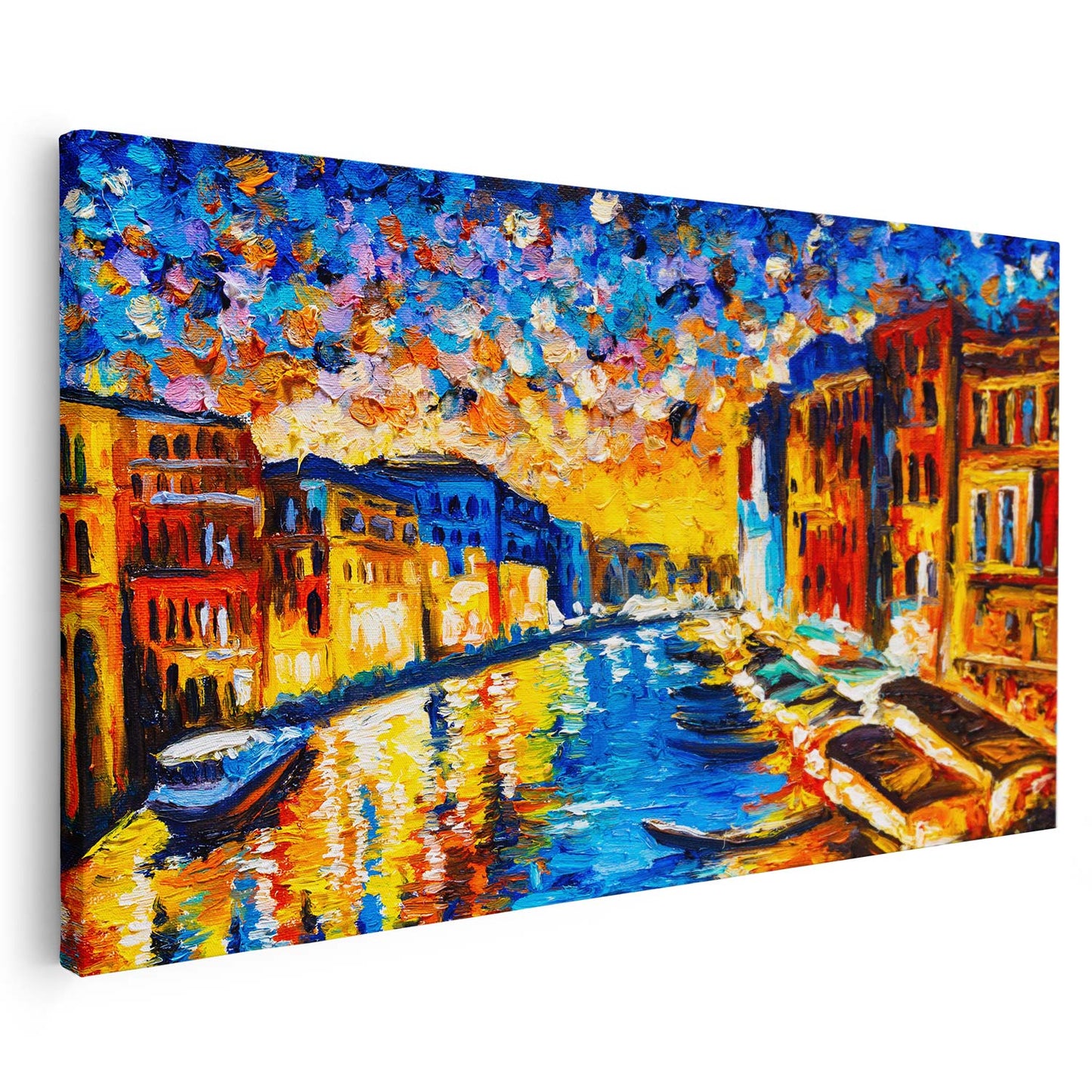 Tableau sur toile de ville colorée effet peinture KWADECO
