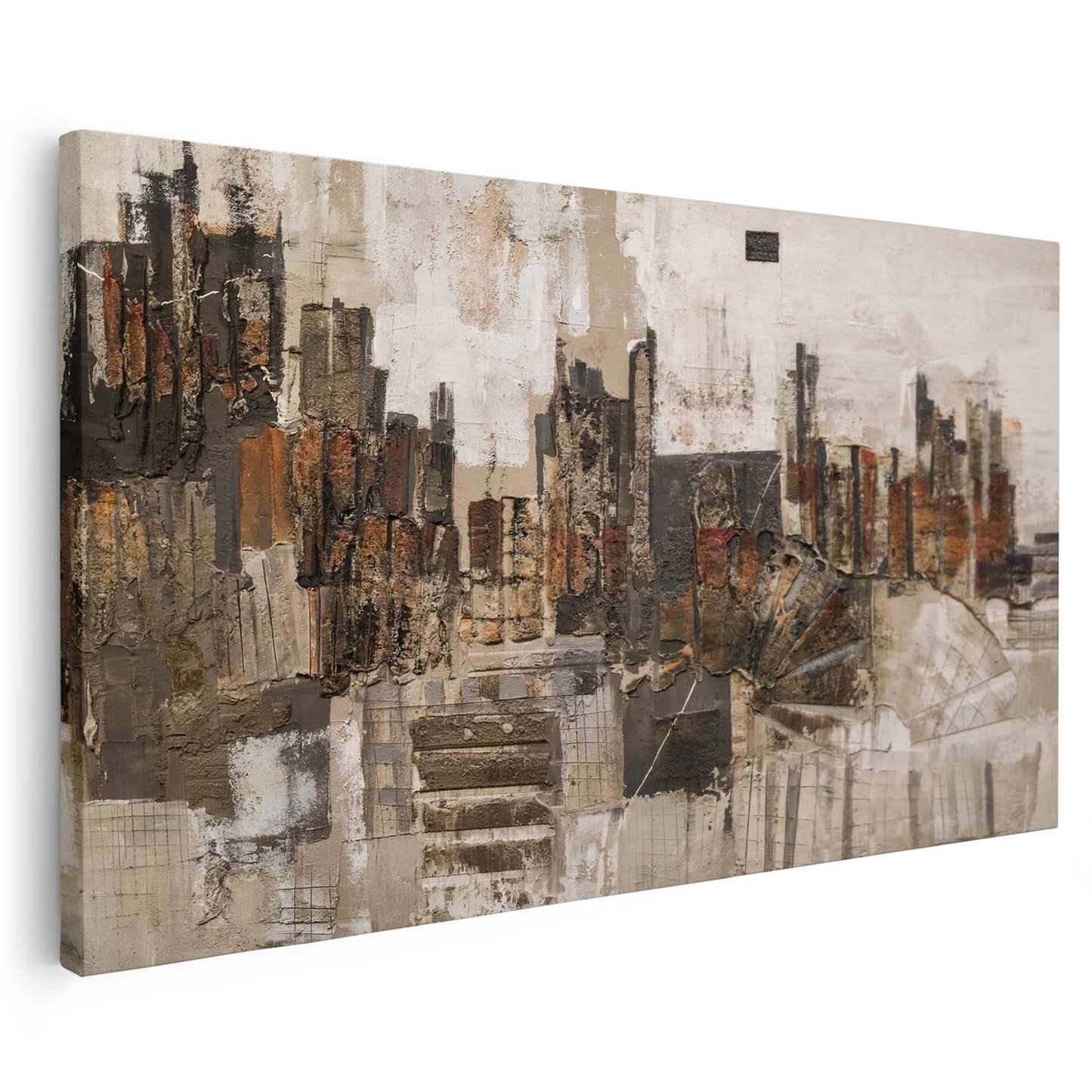 Tableau sur toile d'abstrait moderne marron KWADECO