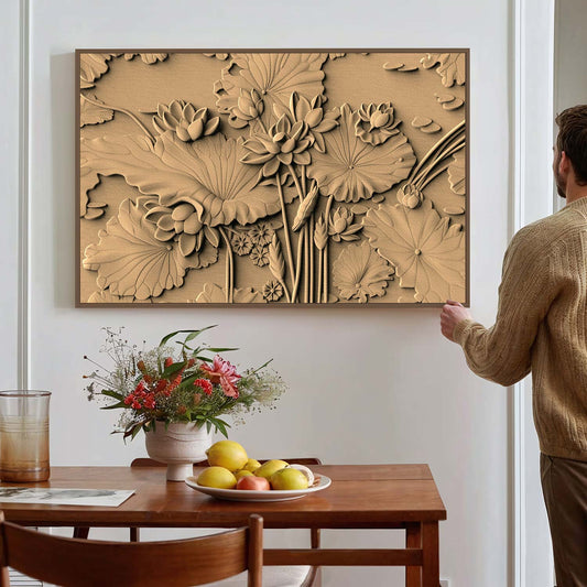 Tableau sur toile de fleurs effet 3D KWADECO