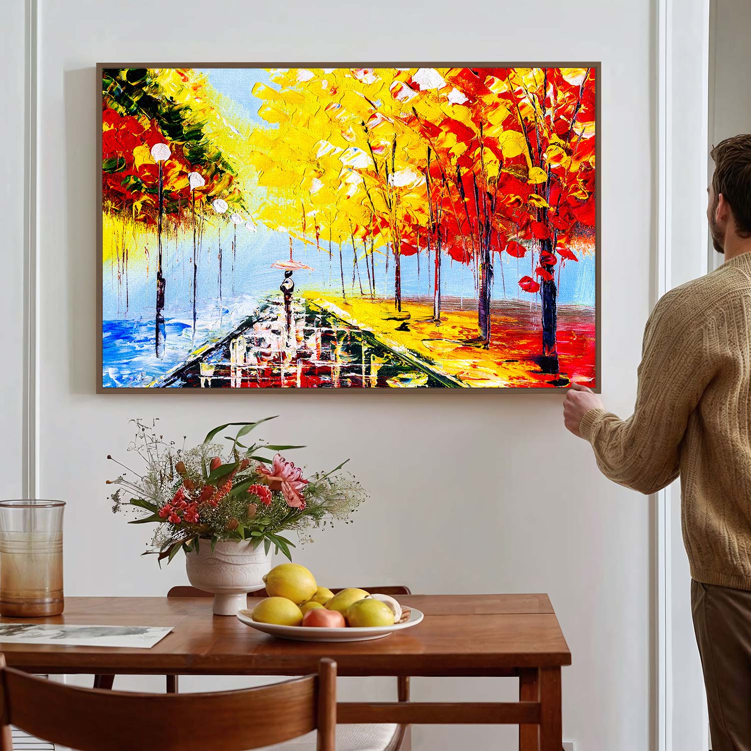 Tableau sur toile de paysage femme silhouette KWADECO