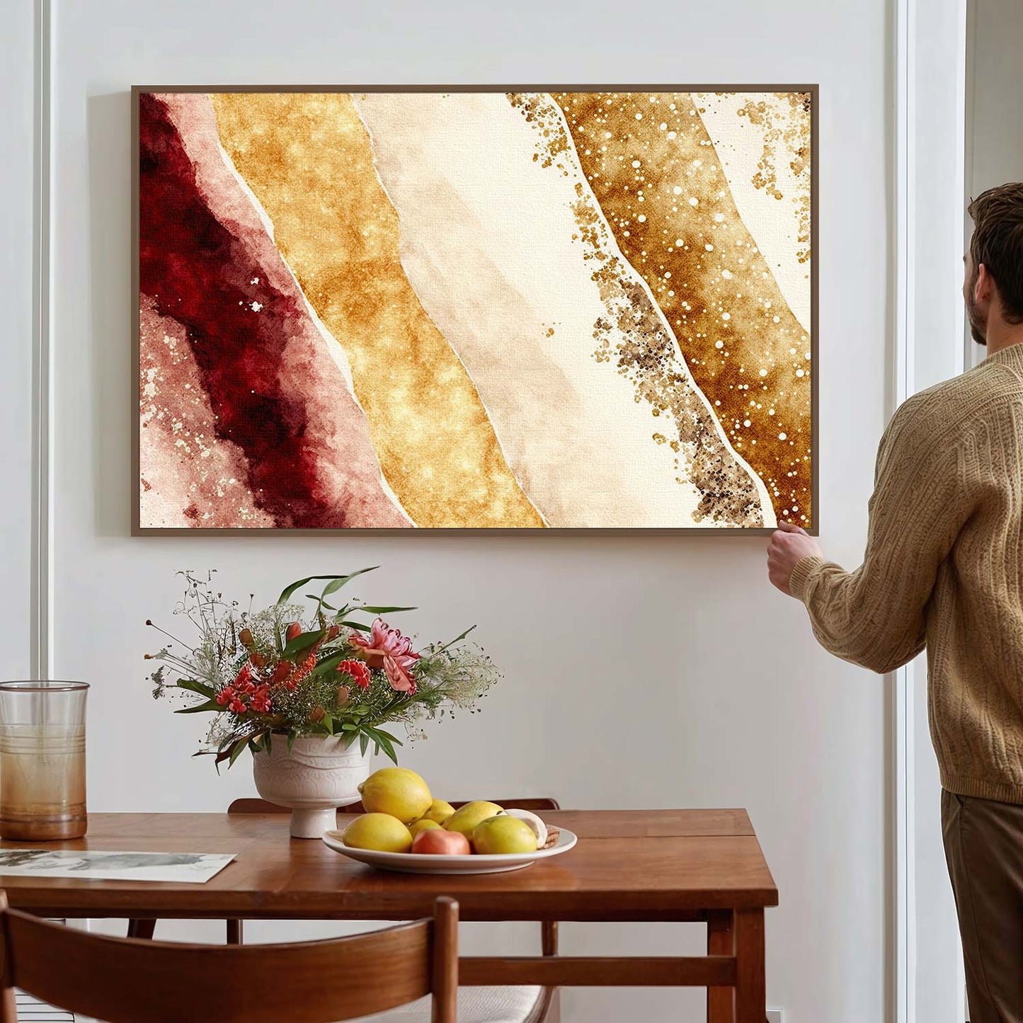 Tableau sur toile de marbre doré KWADECO