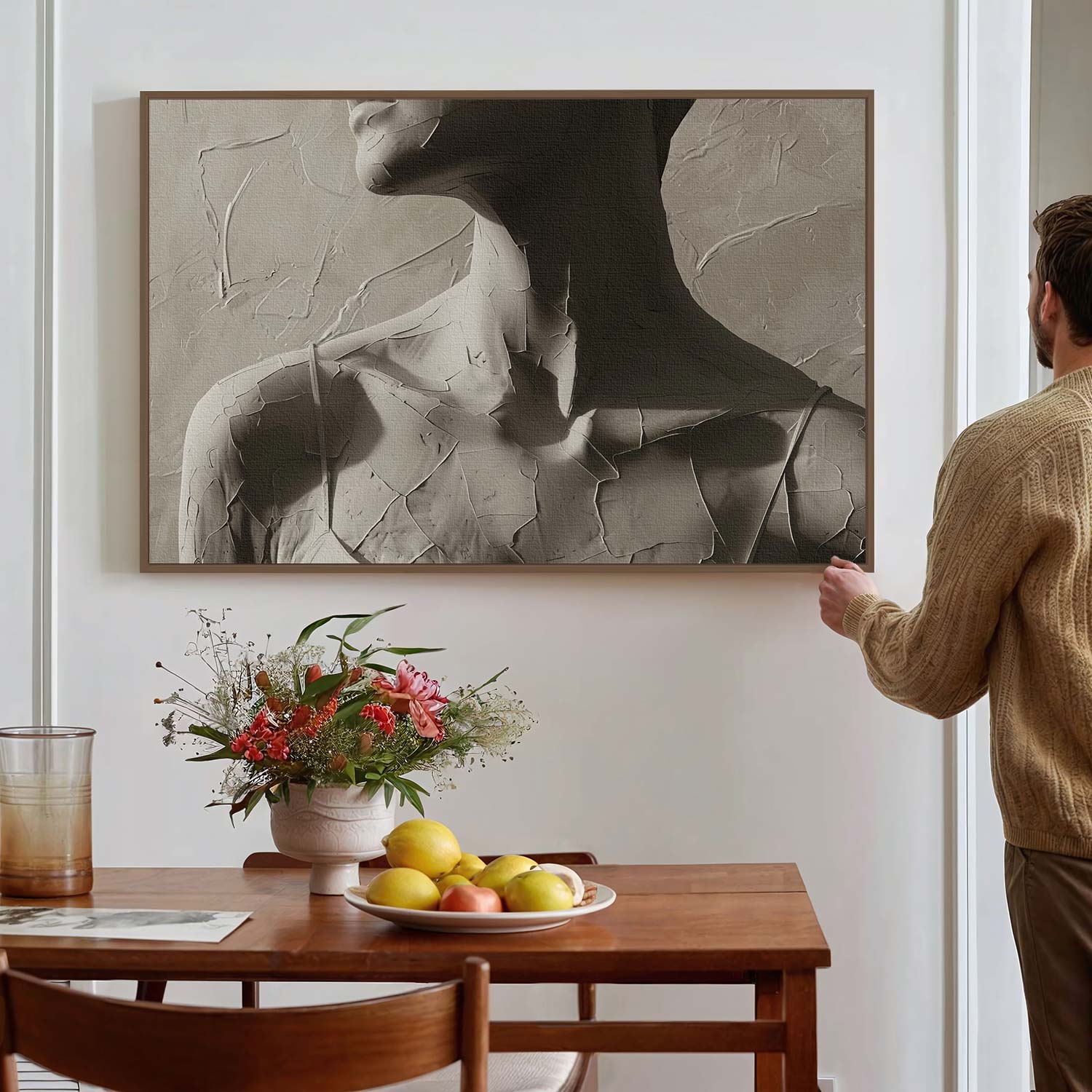 Tableau sur toile d'une femme vue de face KWADECO