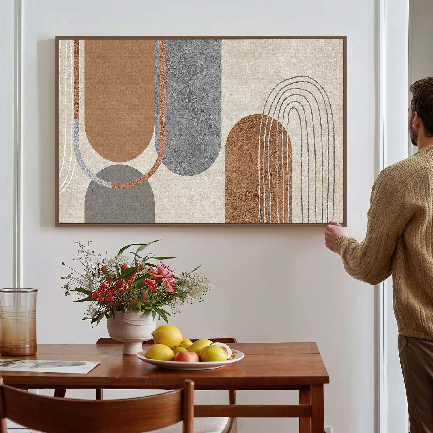 Tableau sur toile abstraite moderne baho art KWADECO