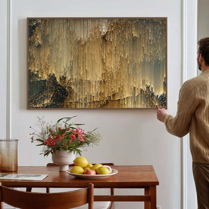 Tableau sur toile de formes dorées KWADECO
