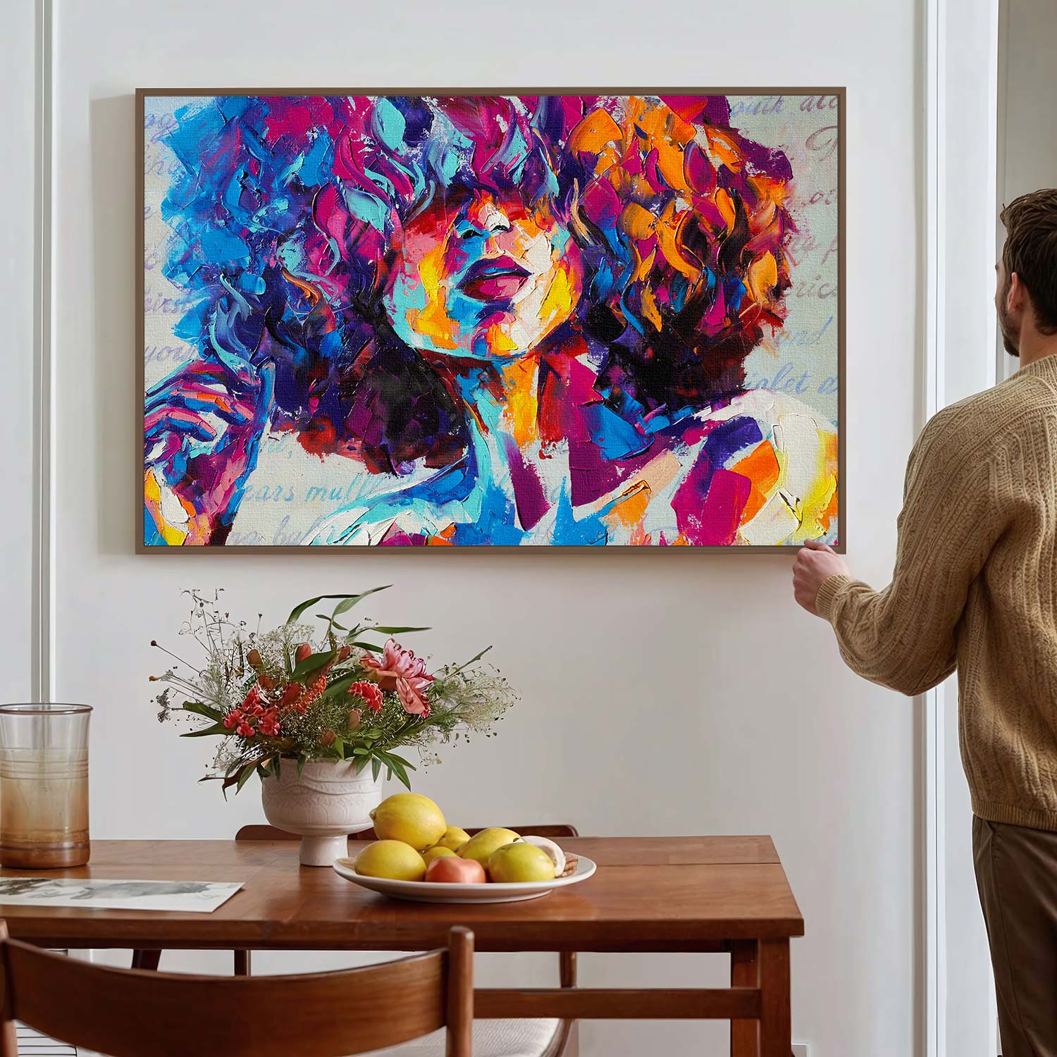 Tableau sur toile de visage coloré KWADECO