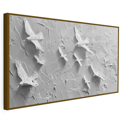 Tableau sur toile effet 3D avec des oiseaux KWADECO